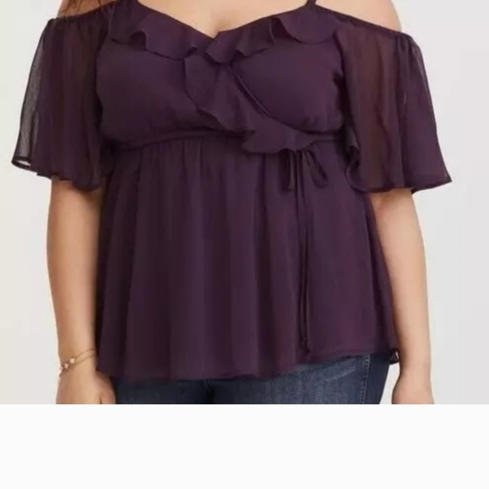 Torrid Purple Off-Shoulder Blouse